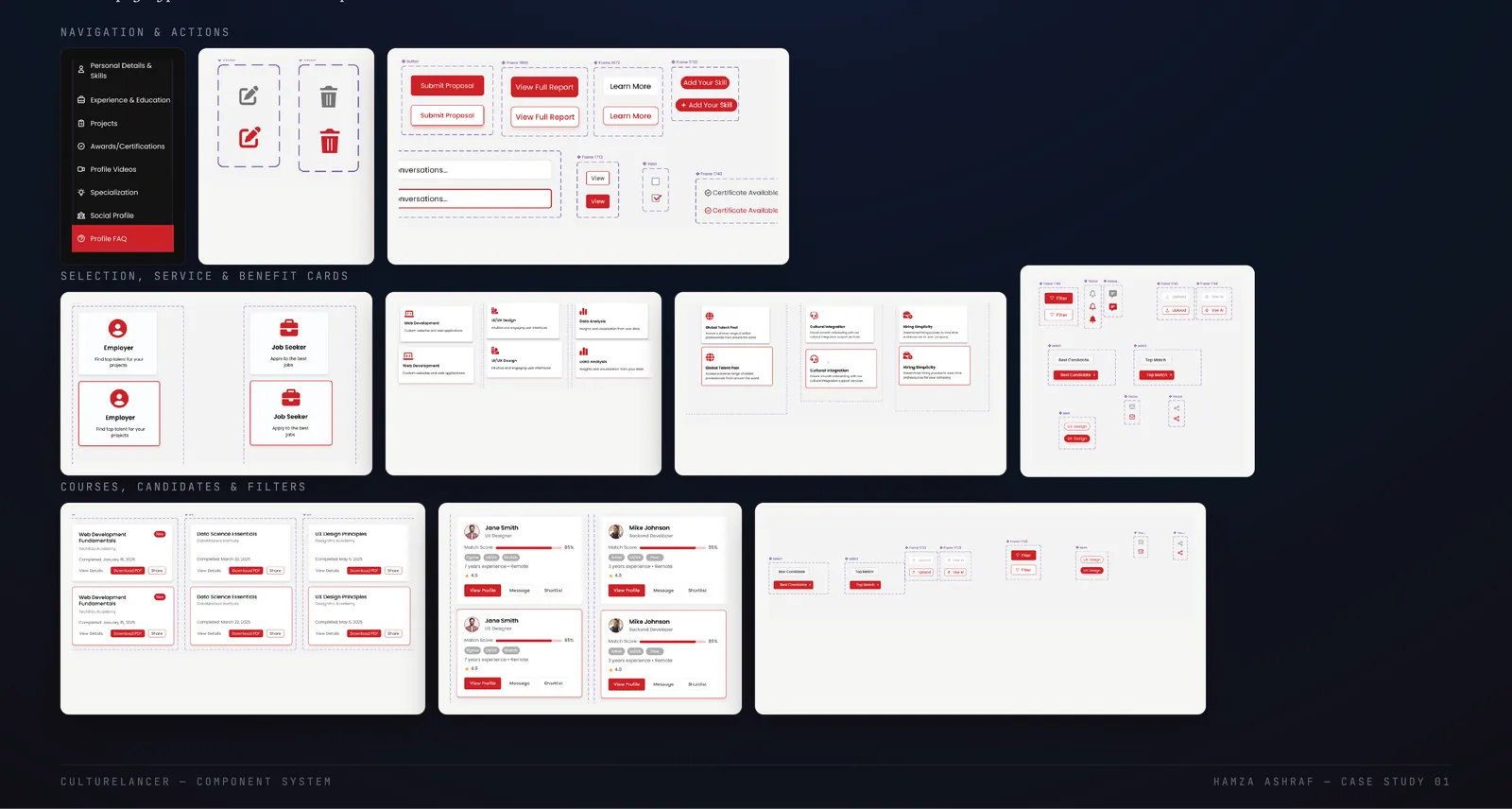 CultureLancer component library and design system overview